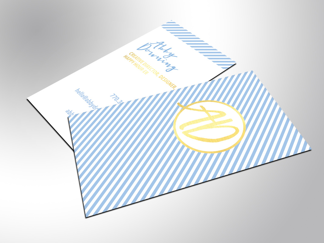 abby downing gold foil business cards