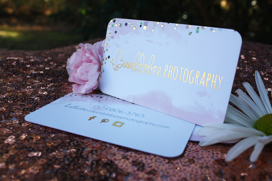 photographer gold foil business cards