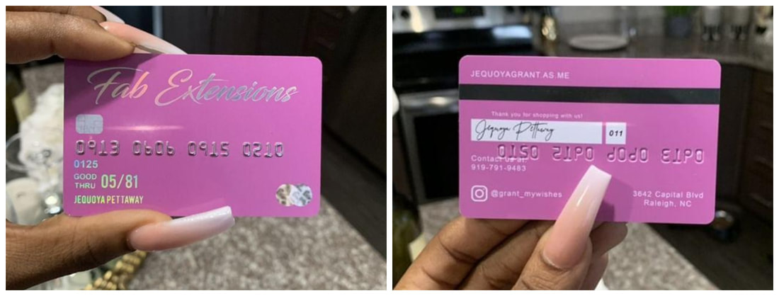 Pink Credit Cards for Fab Extensions of @grant_mywishes. These are the best plastic cards we've seen!!! ShaynaMade get so creative with the designs and they only get better and better. 