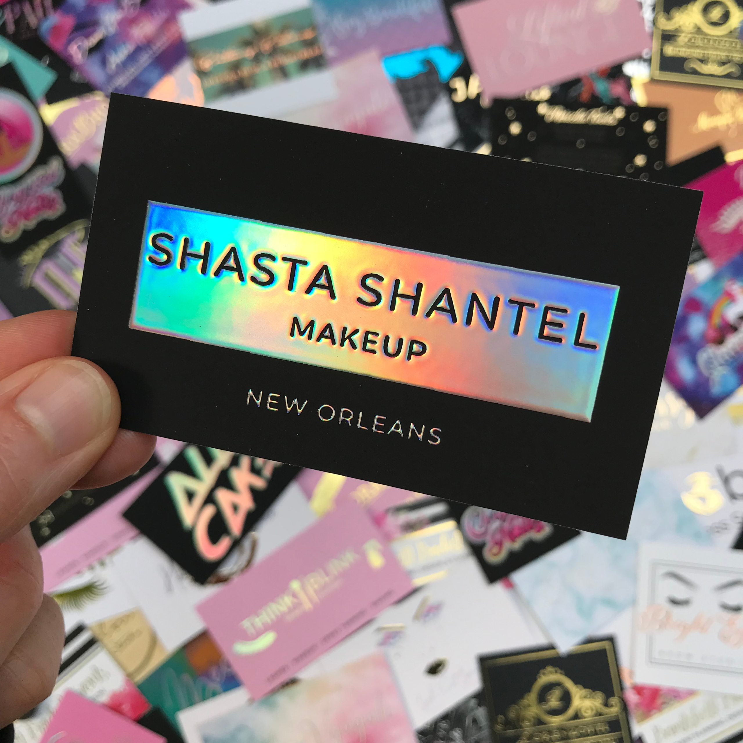 Black Holographic Business Cards